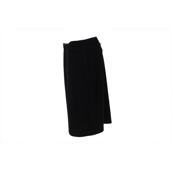 St. John Womens Midi Ribbed Skirt Size Medium Blue Wool Rayon Stretch Waist - Picture 6 of 9